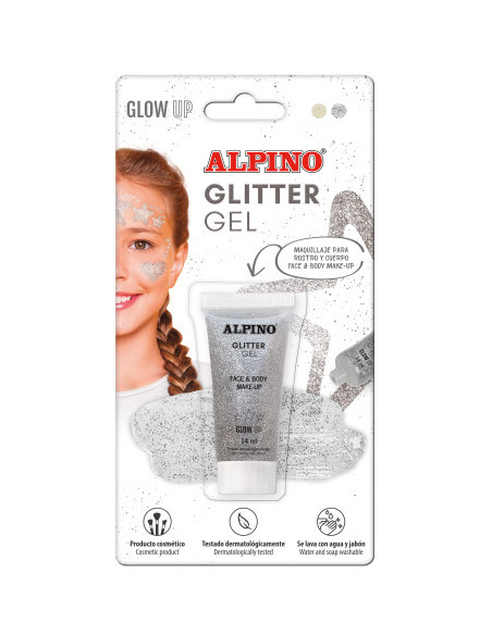 BLÍSTER GEL TRANSPARENTE CON PURPURINA PLATA ALPINO DL000605