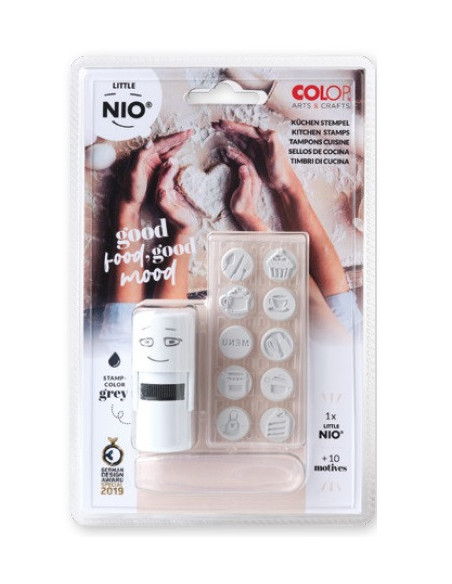 BLISTER IMPRENTILLA LITTLE NIO 10 PICTOS TEMÁTICA "COCINA" COLOP NIL008