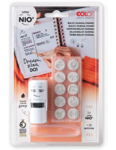 BLISTER IMPRENTILLA LITTLE NIO 10 PICTOS TEMÁTICA "DECORA TU AGENDA" COLOP NIL005