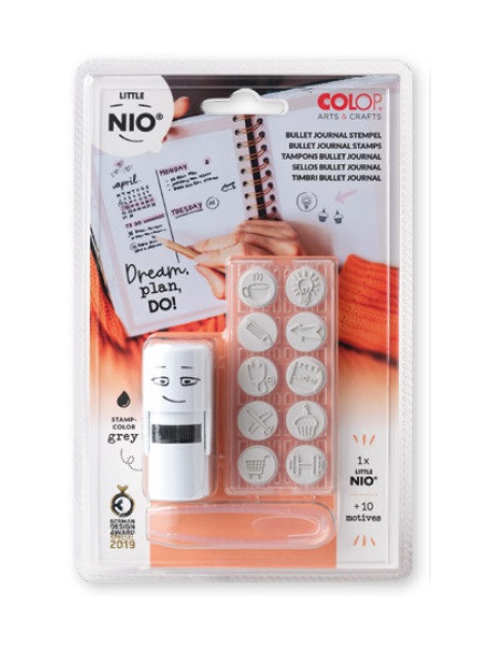 BLISTER IMPRENTILLA LITTLE NIO 10 PICTOS TEMÁTICA "DECORA TU AGENDA" COLOP NIL005