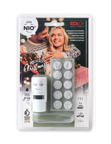 BLISTER IMPRENTILLA LITTLE NIO 10 PICTOS TEMÁTICA "NAVIDAD" COLOP NIL004