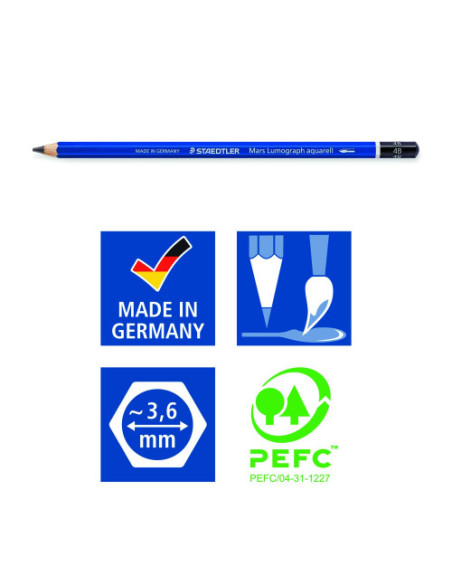 BLÍSTER INICIACIÓN AL DIBUJO CON 3 LÁPICES, GRADUACIONES 4B, 6B Y 8B + PINCEL Nº 8 STAEDTLER 100A SBK4