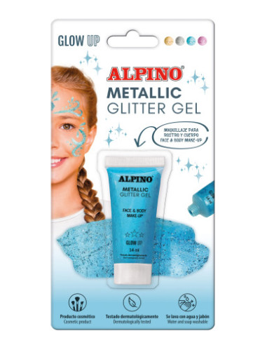 BLÍSTER MAQUILLAJE CON COLOR Y PURPURINA GLITTER AZUL ALPINO DL000603