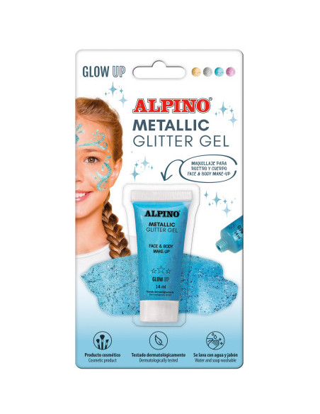 BLÍSTER MAQUILLAJE CON COLOR Y PURPURINA GLITTER AZUL ALPINO DL000603