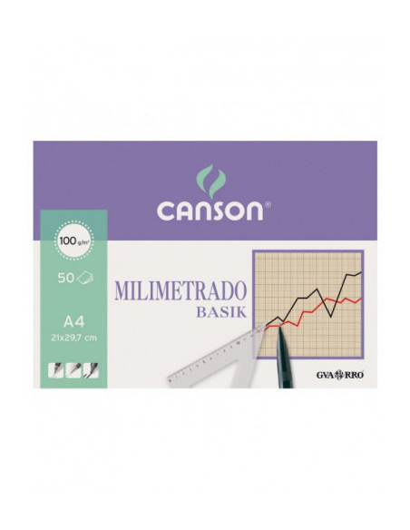 BLOC 50 HOJAS MILIMETRADAS A4 100G GUARRO CANSON C200402861