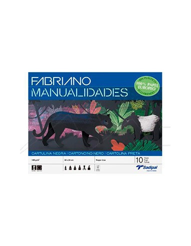 BLOC 10 HOJAS MANUALIDADES CARTULINA NEGRA FABRIANO S0400004