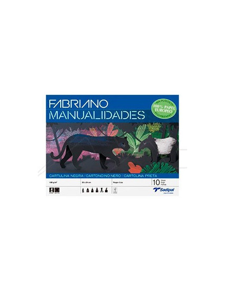 BLOC 10 HOJAS MANUALIDADES CARTULINA NEGRA FABRIANO S0400004