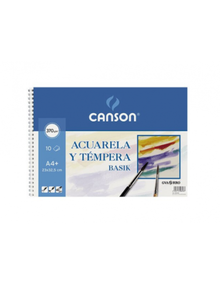 BLOC 10 HOJAS ACUARELA A4+ 370G GUARRO CANSON C200400698