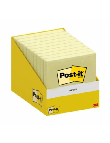 BLOC 100 HOJAS NOTAS ADHESIVAS 76X76MM CANARY YELLOW 654 ENCELOFANADO 6820-CY-W10 POST-IT 7100317841