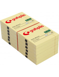BLOC 100 NOTAS ADHESIVAS 75X125MM AMARILLAS GRAFOPLAS 65205560