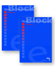 BLOC DE EXAMEN 60 GRS. A-4 (210X297MM.) 50 HOJAS CUADRÍCULA 4X4 CON MARGEN PACSA 18705