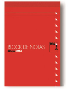 BLOC DE NOTAS CON TAPA 60 GRS. FOLIO (215X310MM.) 80 HOJAS CUADRÍCULA 4X4 PACSA 18900 2