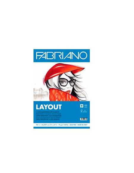 BLOC LISO ENCOLADO A4 70HOJAS 75 GR TODO TIPO TINTAS FABRIANO F19100505