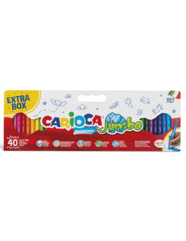 CAJA 40 ROTULADORES JUMBO CARIOCA 41258