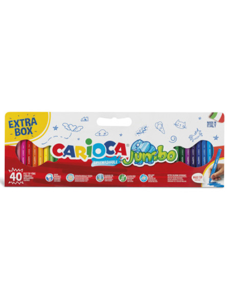 CAJA 40 ROTULADORES JUMBO CARIOCA 41258