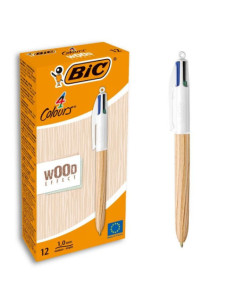 BOLÍGRAFO 4 COLORES WOOD BIC 508964