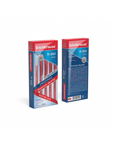 BOLIGRAFO DE GEL R-301 ORIGINAL GEL 0.5, COLOR DE LA TINTA: ROJO ERICH KRAUSE 42722