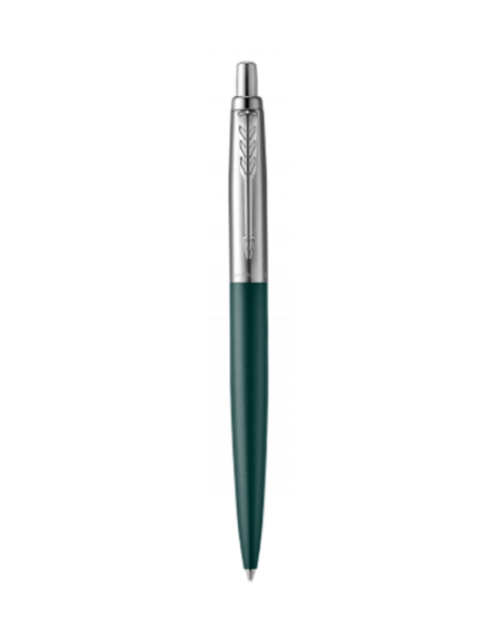BOLÍGRAFO JOTTER XL GREENWICH VERDE MATE RIBETE DE COLOR CROMADO PLUMÍN MEDIO TINTA AZUL PARKER 2068511