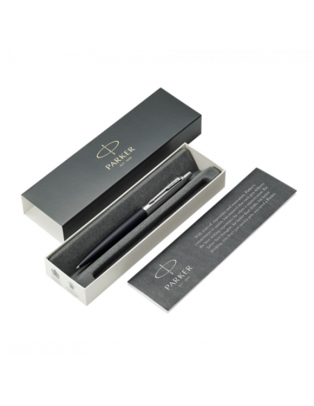 BOLIGRAFO PARKER PARKER JOTTER XL RICHMOND NEGRO MATE RIBETE DE COLOR CROMO PLUMÍN MEDIO TINTA AZUL PARKER 2068358
