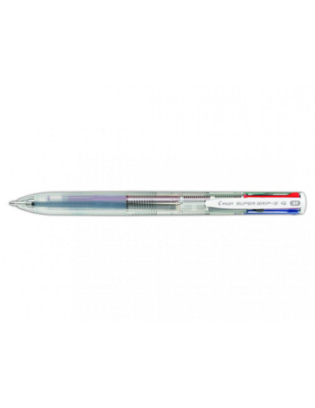 BOLIGRAFO SUPERGRIP G - 4 COLORES - CUERPO COLOR TRANSPARENTE PILOT BPKGG-35M-NC