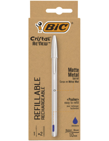 BOLIGRAFO RENEW CUERPO METAL TINTA AZUL BIC 997202