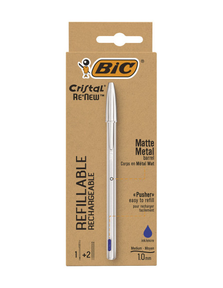 BOLIGRAFO RENEW CUERPO METAL TINTA AZUL BIC 997202