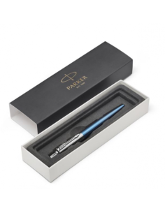 BOLÍGRAFO RETRÁCTIL JOTTER WATERLOO AZUL CON RIBETE CROMADO PUNTO MEDIO TINTA AZUL PARKER 1953191 2
