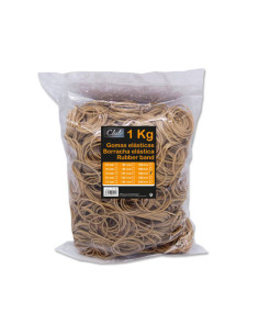 BOLSA 1 KG. GOMAS ELASTICAS Nº 180 DE 18 CM. LARGO OFFICE CLUB 320517
