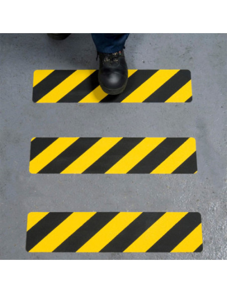 BOLSA 1 TIRA ADHESIVA ANTIDESLIZANTE 150X610MM AMARILLO/NEGRO TARIFOLD 197614