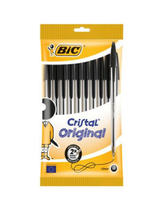 BOLSA 10 BOLIGRAFOS CRISTAL CON CUERPO TRANSPARENTE TRAZO 0