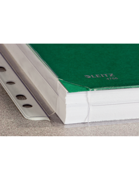 BOLSA 5 FUNDAS FUELLE SIN SOLAPA MULTITALADRO GRAN CAPACIDAD FORMATO A4 170 MICRAS PVC TRANSPARENTE LEITZ 47563003