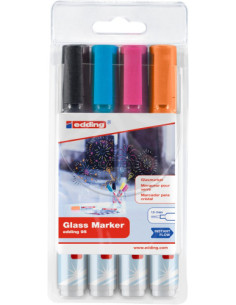 BOLSA CON 4 MARCADORES EDDING 95 COLORES NEGRO 2