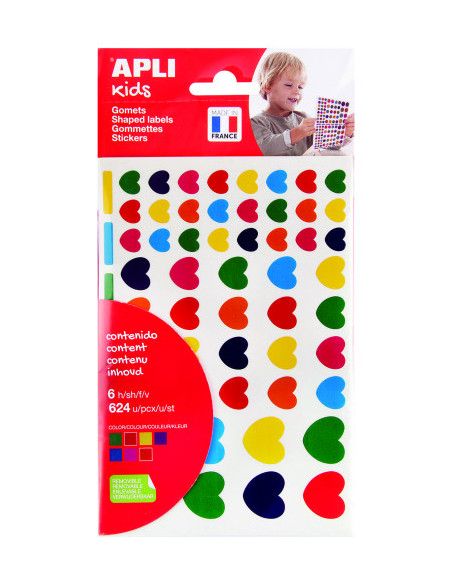 BOLSA DE GOMETS - PEGATINAS CORAZONES SURTIDOS APLI 19720