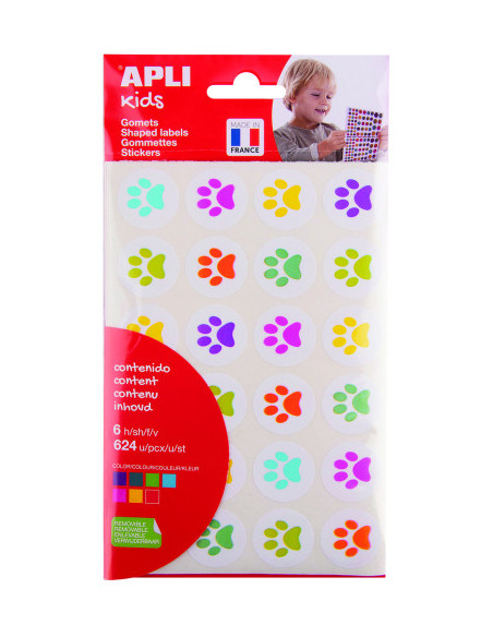 BOLSA DE GOMETS - PEGATINAS HUELLAS DE GATITOS APLI 19721