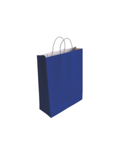 BOLSA PAPEL CON ASAS CELULOSA AZUL L 32X14X40 CM BISMARK 329831