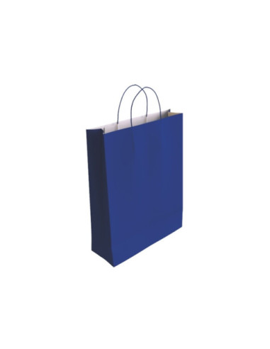 BOLSA PAPEL CON ASAS CELULOSA AZUL M 27X12X37 CM BISMARK 329830