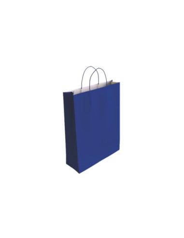 BOLSA PAPEL CON ASAS CELULOSA AZUL S 24X10X32 CM BISMARK 329829