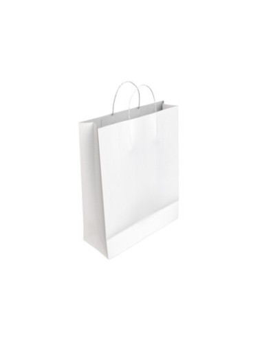 BOLSA PAPEL CON ASAS CELULOSA BLANCO L 32X14X40 CM BISMARK 329815