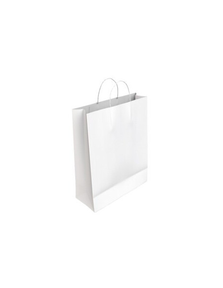 BOLSA PAPEL CON ASAS CELULOSA BLANCO L 32X14X40 CM BISMARK 329815