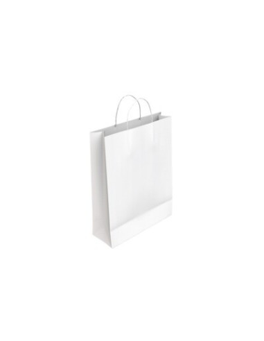 BOLSA PAPEL CON ASAS CELULOSA BLANCO S 24X10X32 CM BISMARK 329813