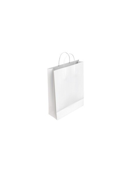 BOLSA PAPEL CON ASAS CELULOSA BLANCO S 24X10X32 CM BISMARK 329813