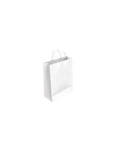 BOLSA PAPEL CON ASAS CELULOSA BLANCO XS 18X8X24 CM BISMARK 329812