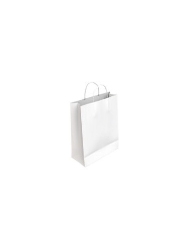 BOLSA PAPEL CON ASAS CELULOSA BLANCO XS 18X8X24 CM BISMARK 329812