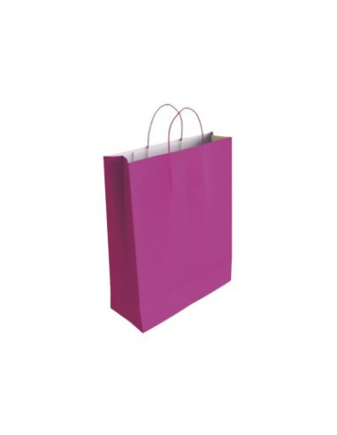 BOLSA PAPEL CON ASAS CELULOSA FUCSIA L 32X14X40 CM BISMARK 329819