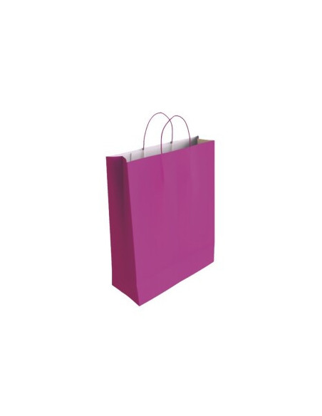 BOLSA PAPEL CON ASAS CELULOSA FUCSIA L 32X14X40 CM BISMARK 329819