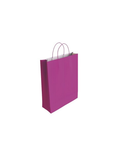 BOLSA PAPEL  CON ASAS CELULOSA FUCSIA M 27X12X37 CM BISMARK 329818
