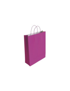 BOLSA PAPEL CON ASAS CELULOSA FUCSIA S 24X10X32 CM BISMARK 329817
