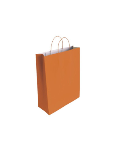 BOLSA PAPEL CON ASAS CELULOSA NARANJA L 32X14X40 CM BISMARK 329835