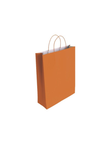 BOLSA PAPEL CON ASAS CELULOSA NARANJA M 27X12X37 CM BISMARK 329834