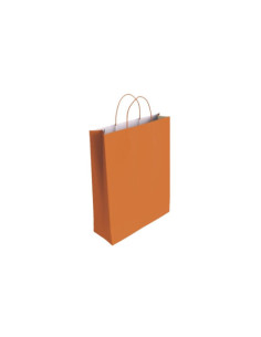 BOLSA PAPEL CON ASAS CELULOSA NARANJA S 24X10X32 CM BISMARK 329833